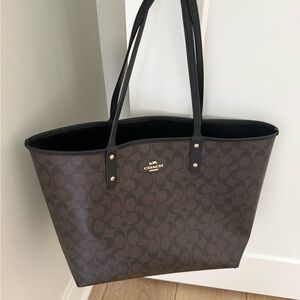 Coach Dark Brown Signature Tote